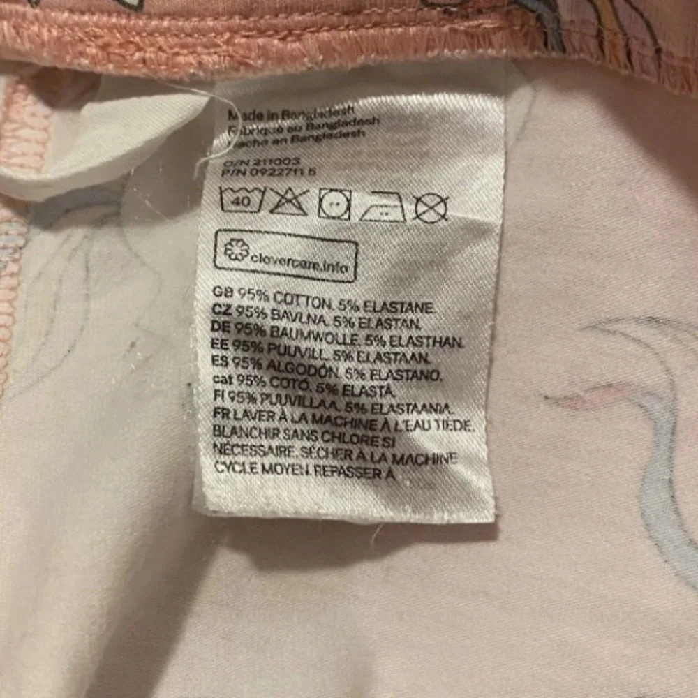 H&M Girls Size 6-7 Unicorn Pink Long Sleeve Shirt & Leggings Set